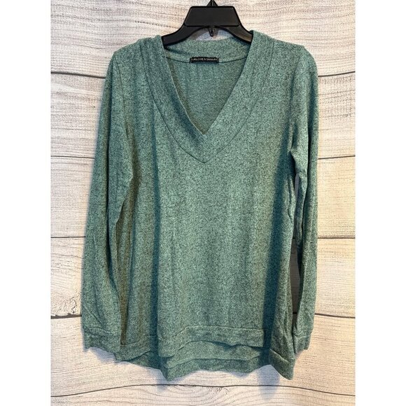 Harlowe & Graham V-Neck Long Sleeve Sweater Green Size M - Picture 1 of 4